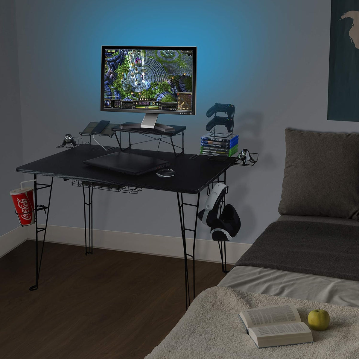 Gaming Desk with Monitor Stand and Cable Management S113940