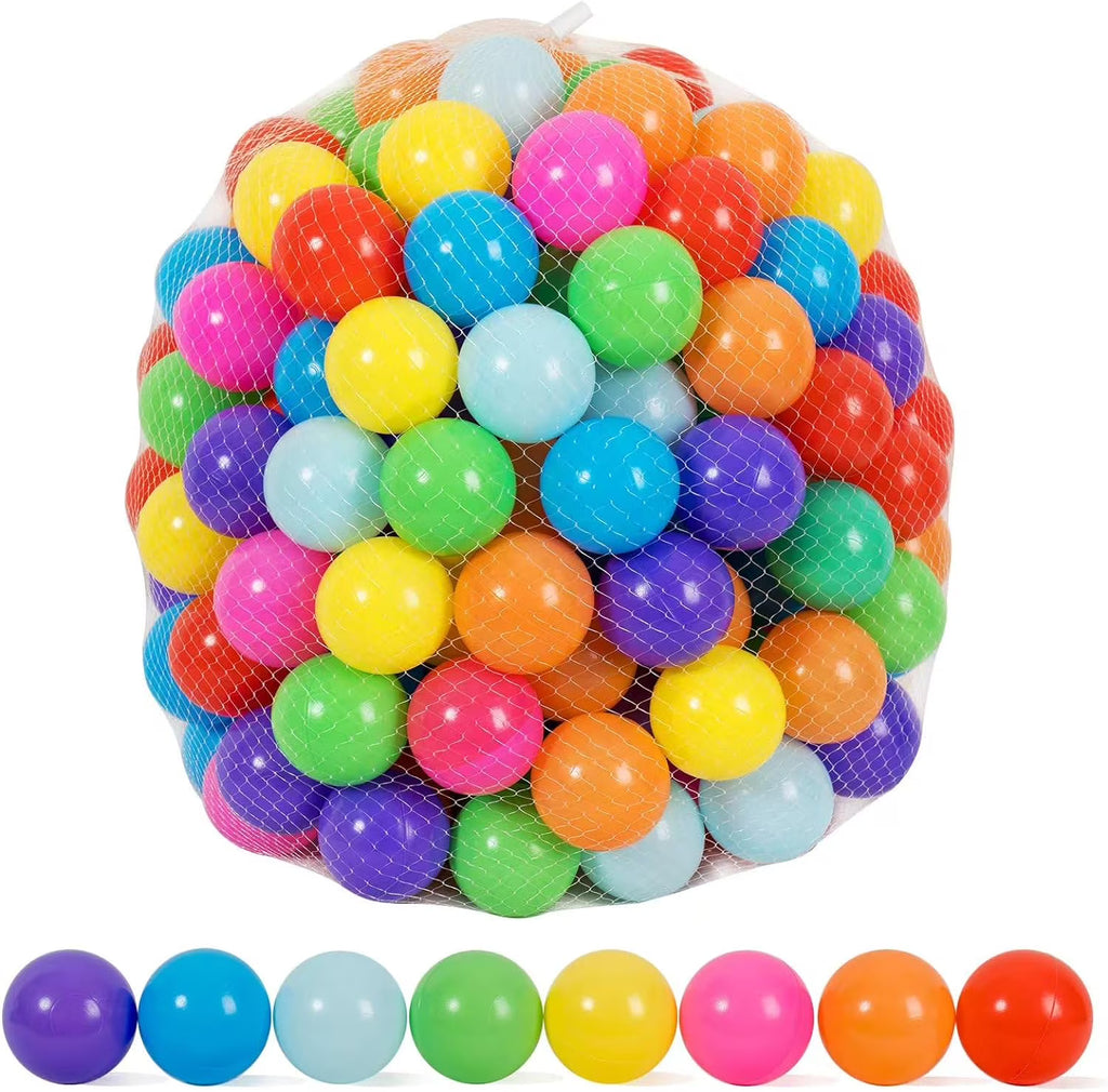 400 Count 8 Colors Plastic Ball Pit Balls with Storage Mesh Bag L562