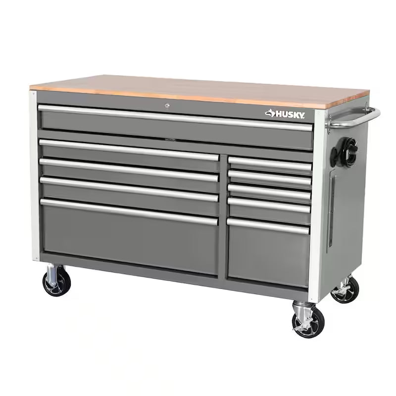 52 in. Gloss Gray Mobile Workbench Tool Chest V9606