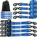 Heavy Duty 4 Pack Ratcheting Tie Down Straps with S Hooks U804606