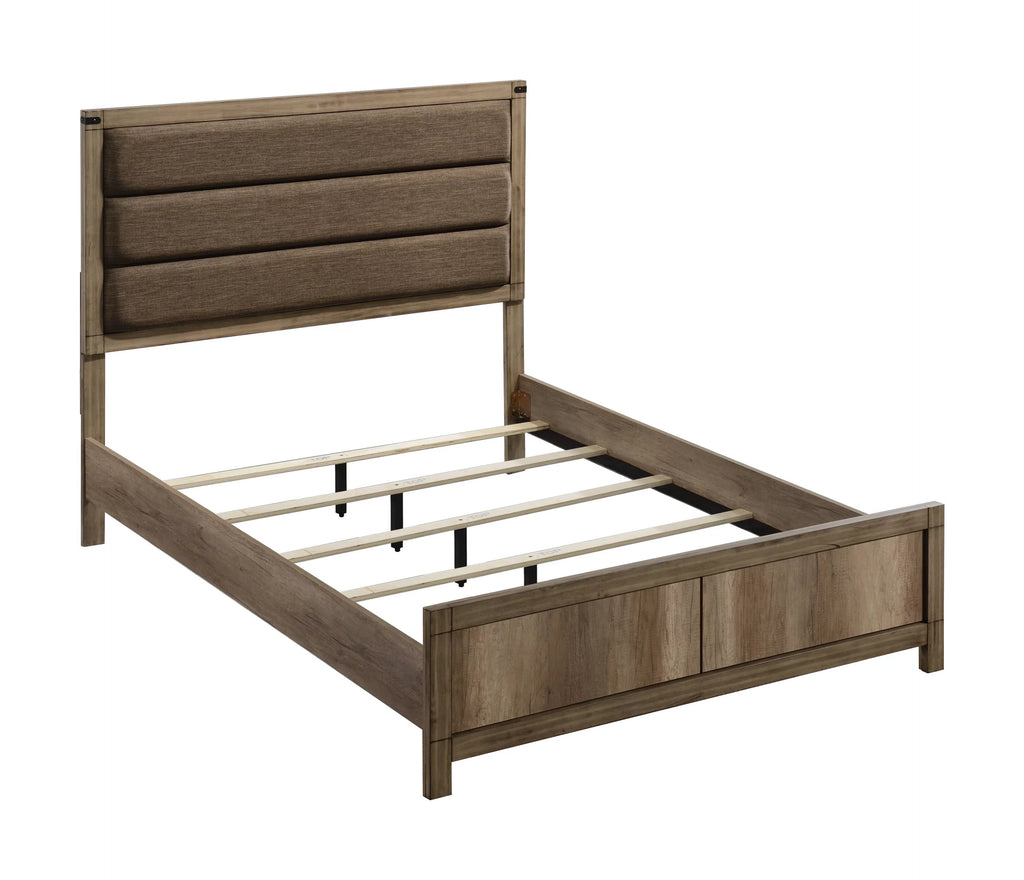 Light Grey Wood Finish King Size 6pc Bedroom Set V6879