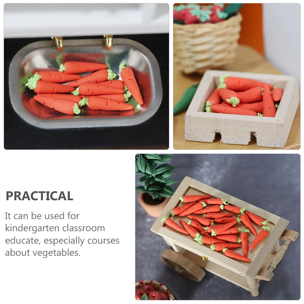10 Pcs Toy Rabbit Food Props Fake Carrot Dollhouse Decor Y482