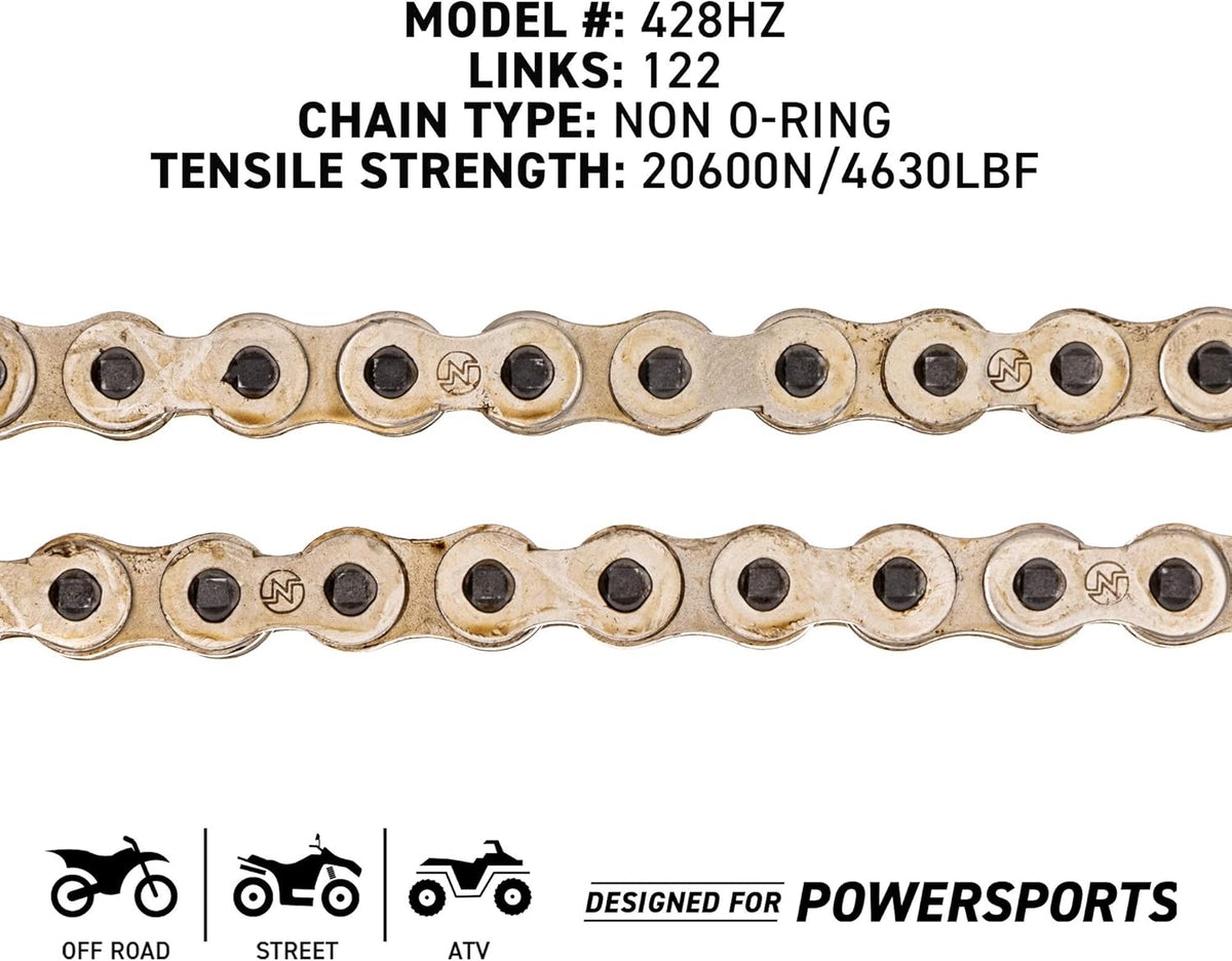 Drive Sprocket Chain Combo Front 14 Rear 47 Tooth 428HZ Standard 122 Links Pack of 2 R745