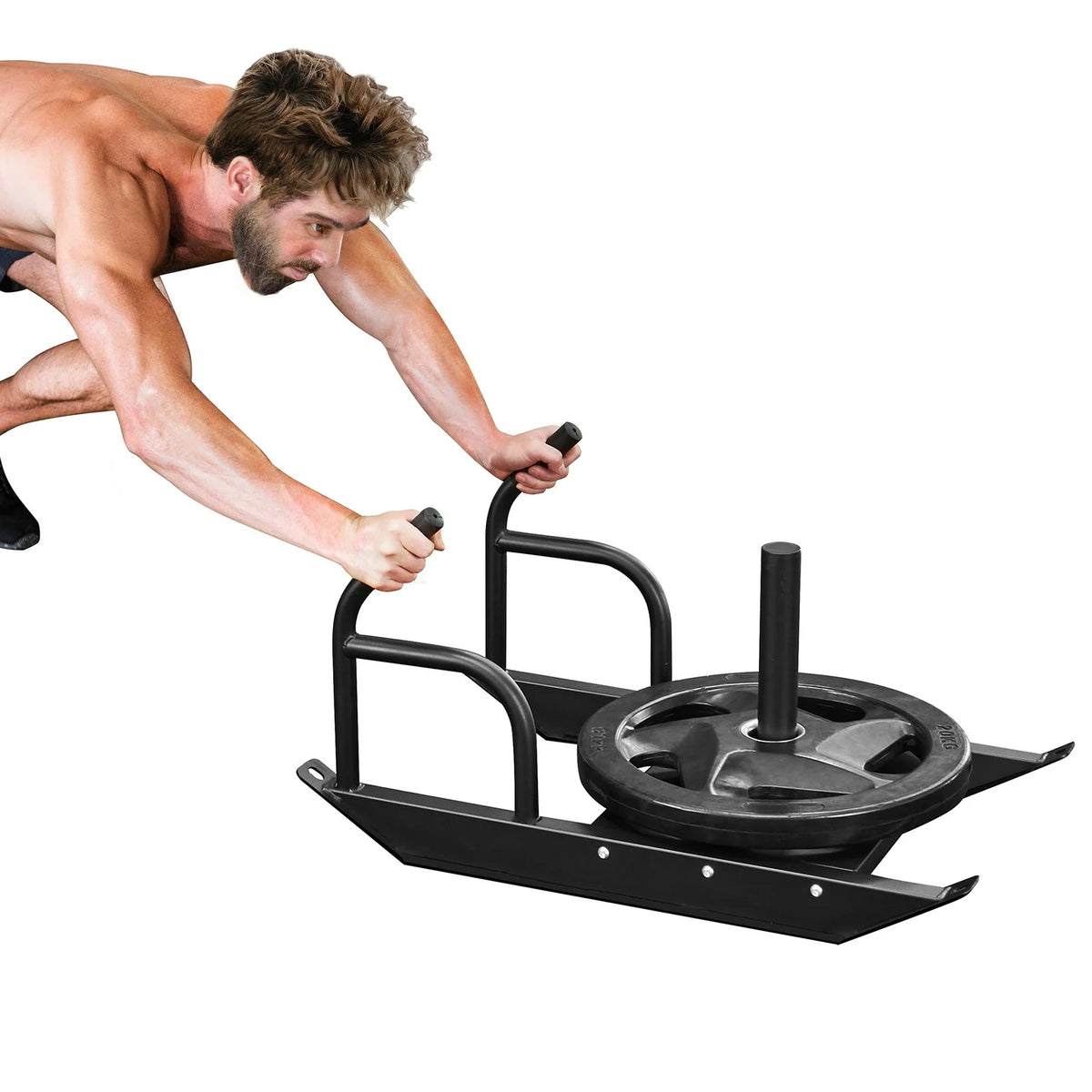 Steel Pull Sled with Handle for Weight Plates G99599