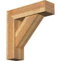8x22W x 28x22D x 28x22H Traditional Block Rough Sawn Bracket with Offset Brace U11093