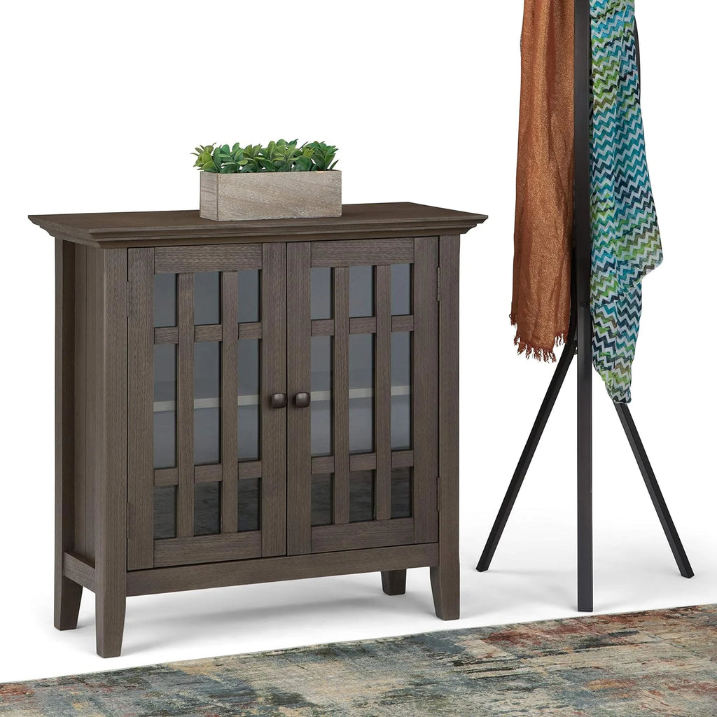 32 inch Wide Low Storage Media Cabinet with 2 Tempered Glass Doors S6334