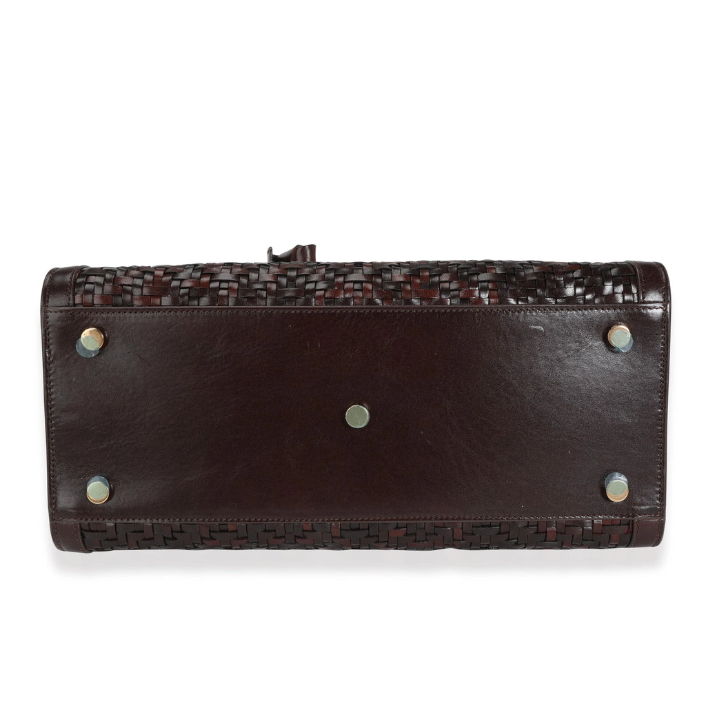 Brown Woven Leather Small Sac De Jour F39720