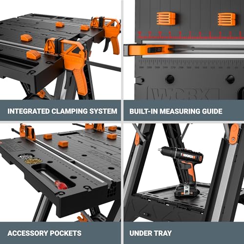 2-in-1 Folding Work Table & Sawhorse Portable Workbench M29560