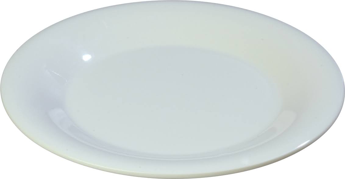 White Wide Rim Melamine Plate, 9 inch, 24 per Case Q1912