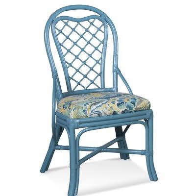 Navy Finish Gray Performance Sile Chair (Set of 2) W39272