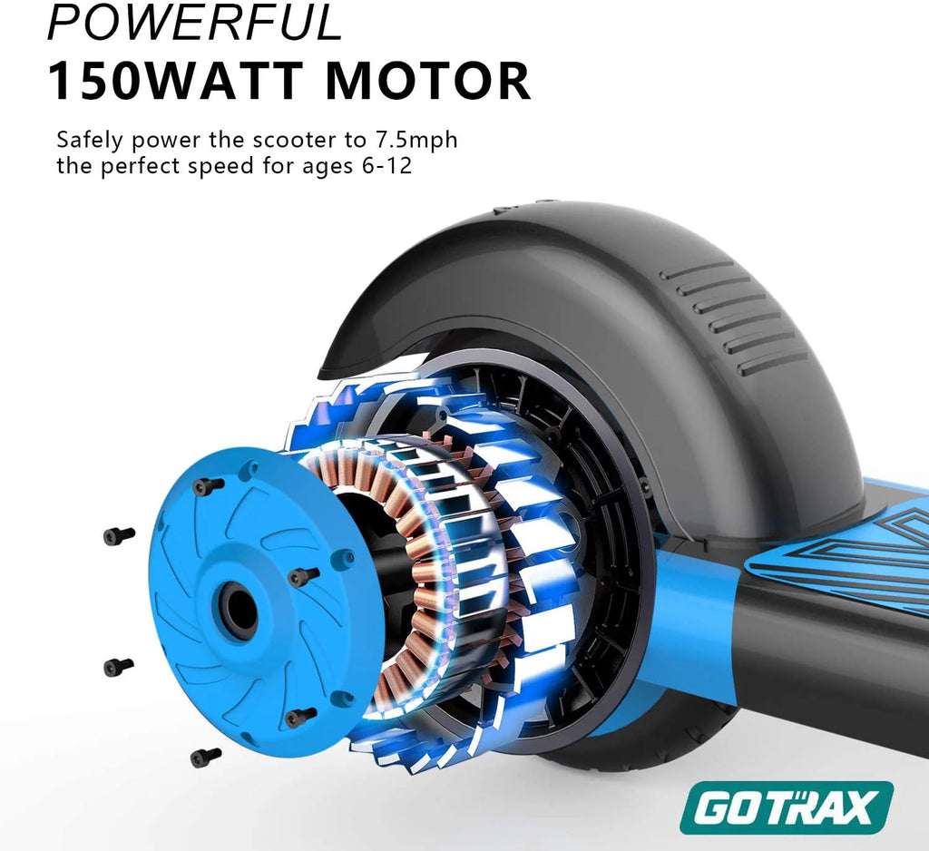 Blue Electric Scooter with 6 In. Solid Tires E4606