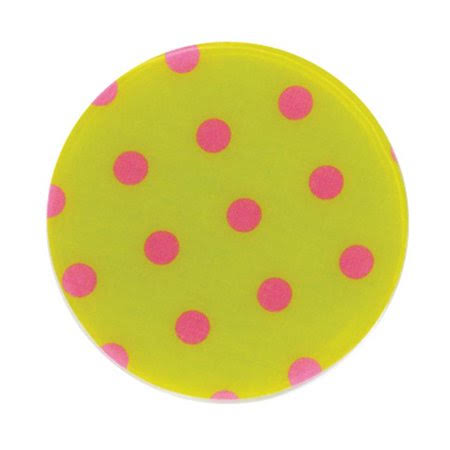 Green or Pink Dots Silicone Trivet - Pack of 3, Size: 8.25 D x 12.125 W x 0.125 H W9972