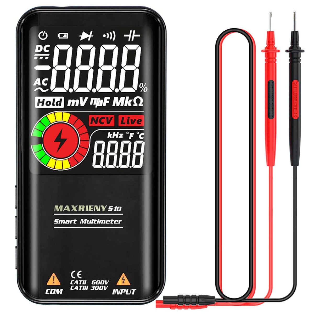 Rechargeable Smart Multimeter with EMF Detector, Pack of 2 W505484