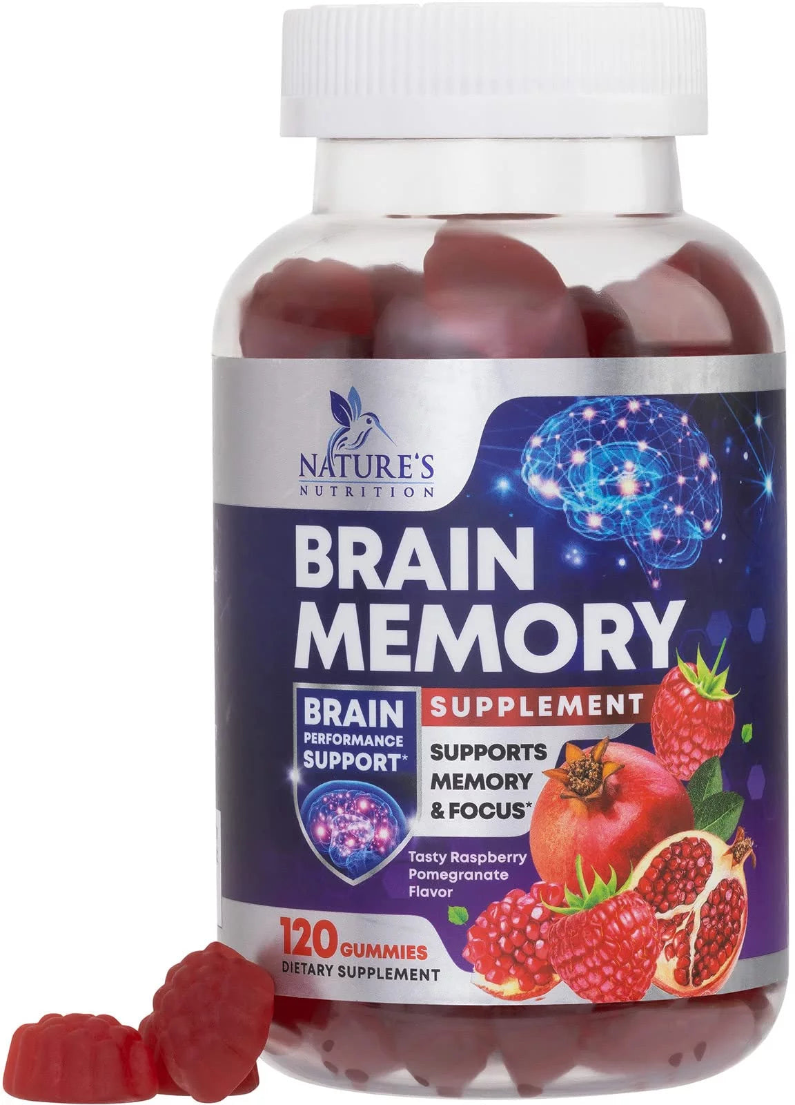Nootropic Brain Booster Memory Supplement Gummy with B12, Phosphatidylserine, Coffee Extract - 120 Gummies T7074