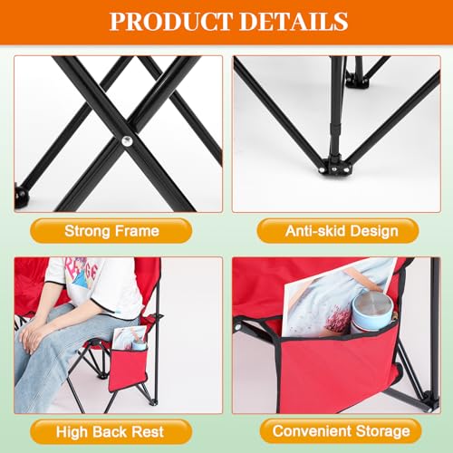Portable 4 Seat Foldable Soccer Bench with Pockets and Carrying Bag J2814