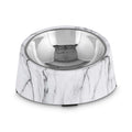 Slanted Marble-Print Stainless-Steel Dog Bowl Set G42900