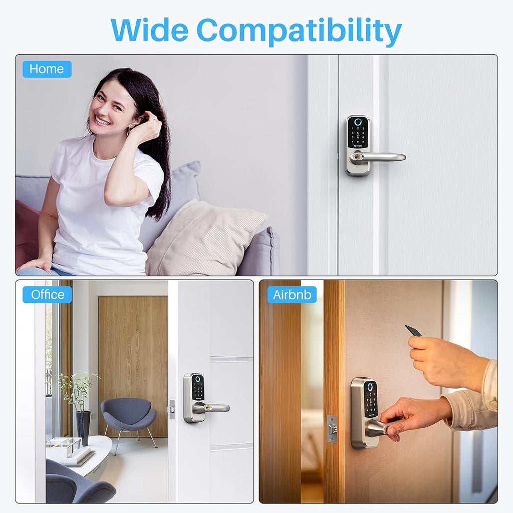 Smart Lock with Touchscreen Keypad, Bluetooth, Electronic Digital Deadbolt S7075