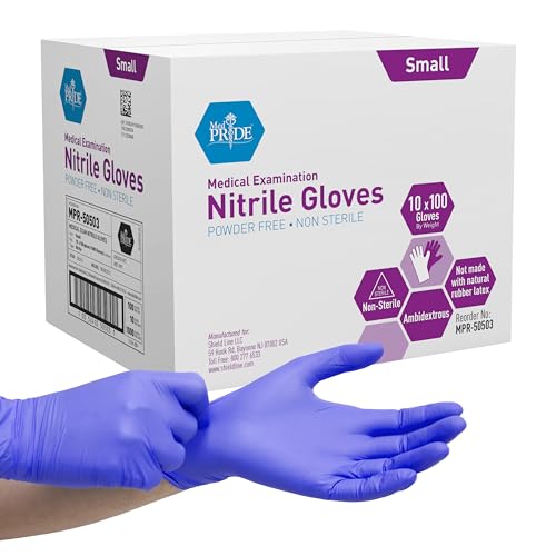 Powder-Free Nitrile Exam Gloves, Iris Blue, Medium, Box/100 G3574