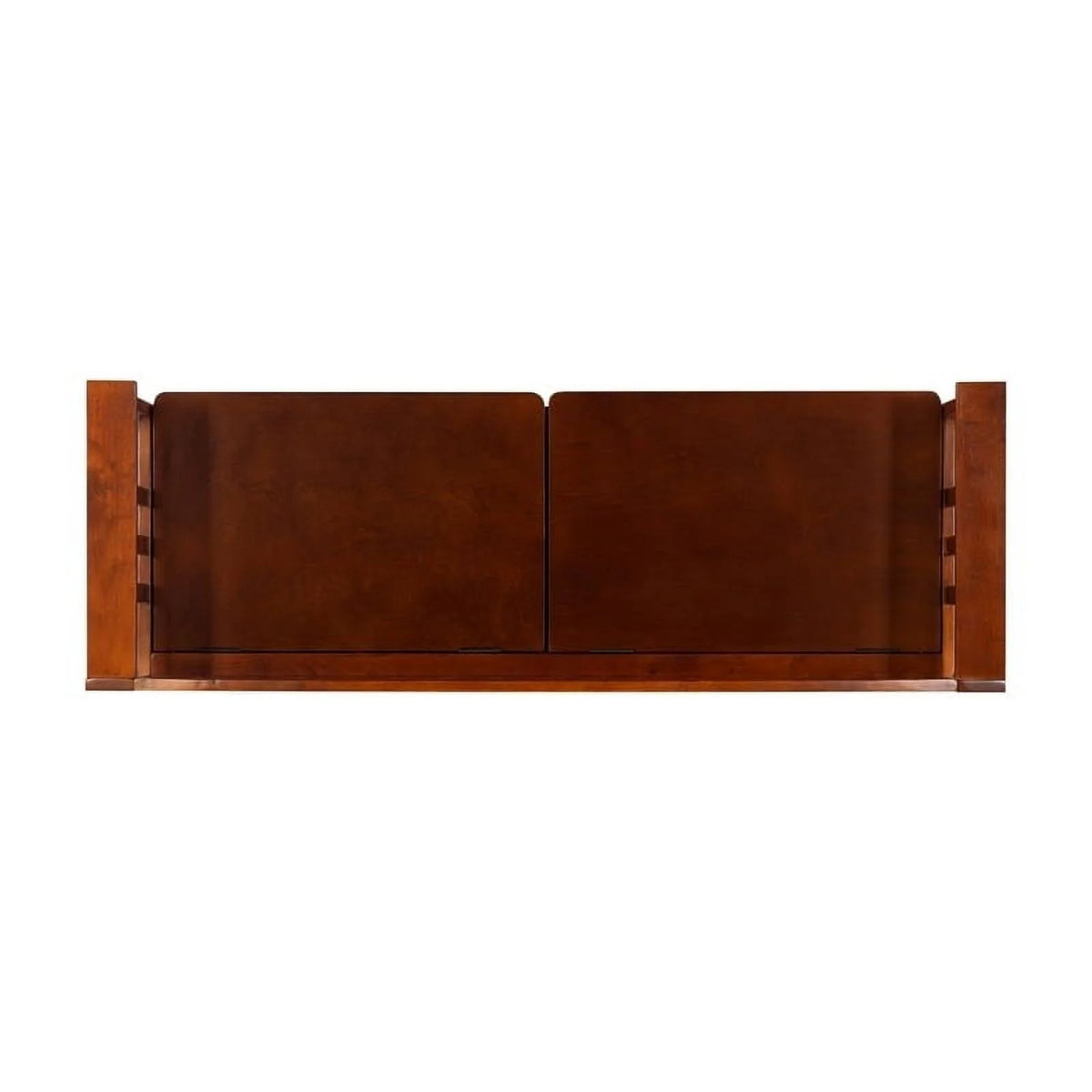17" Split Seat Wood Storage Bench in Walnut Brown N673