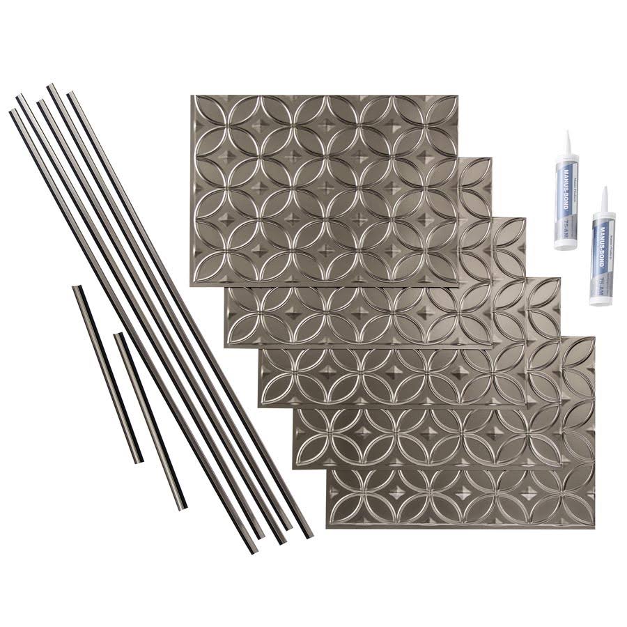 Brushed Nickel 15 Sq. ft. Backsplash Kit E8804