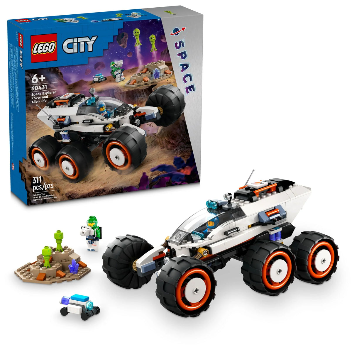 Space Explorer Rover and Alien Life Toy with 2 Minifigures S506