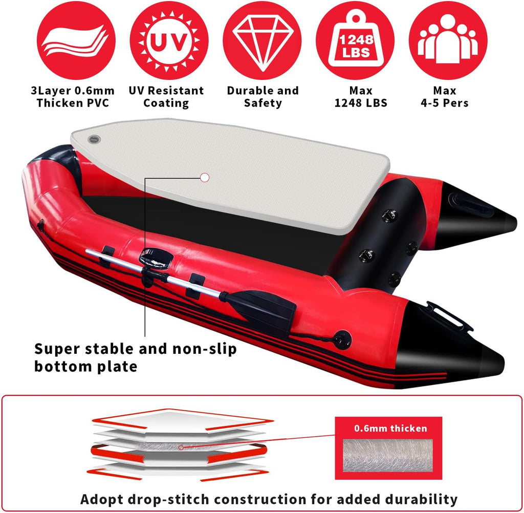 10ft Inflatable Boat with Oars Air Pump A35625