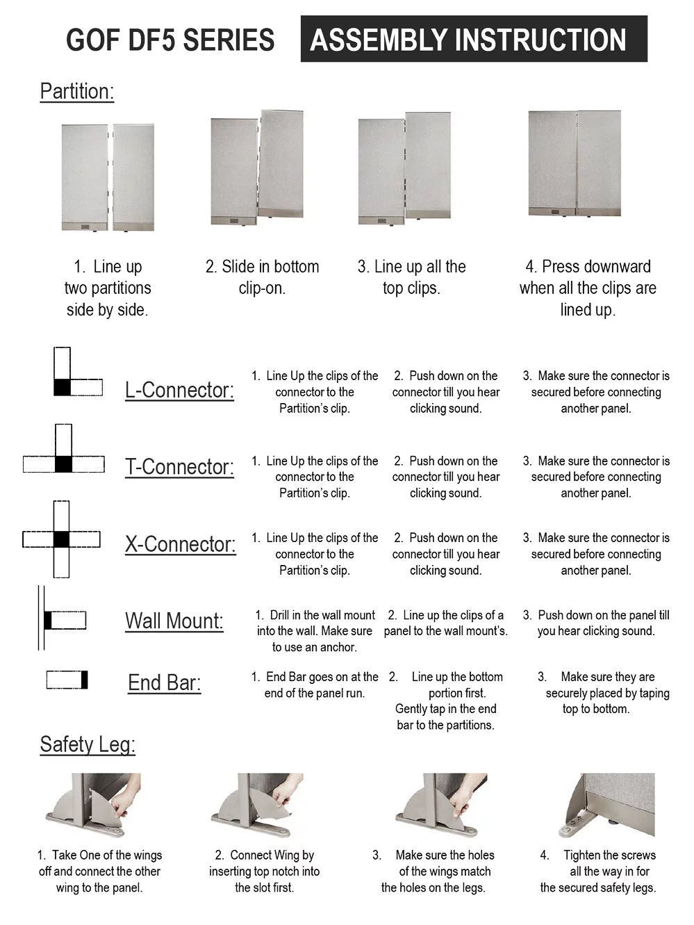 T-Shaped Freestanding Room Divider V5282