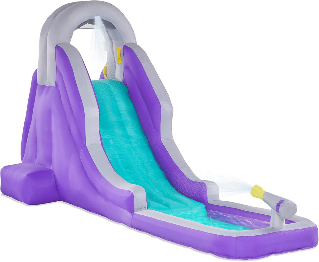 Compact Inflatable Water Slide Park with Climbing Wall, Slide, Splash Pool, Air Pump & Carrying Case S2294