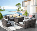 Blue Wicker Sectional Sofa P52828
