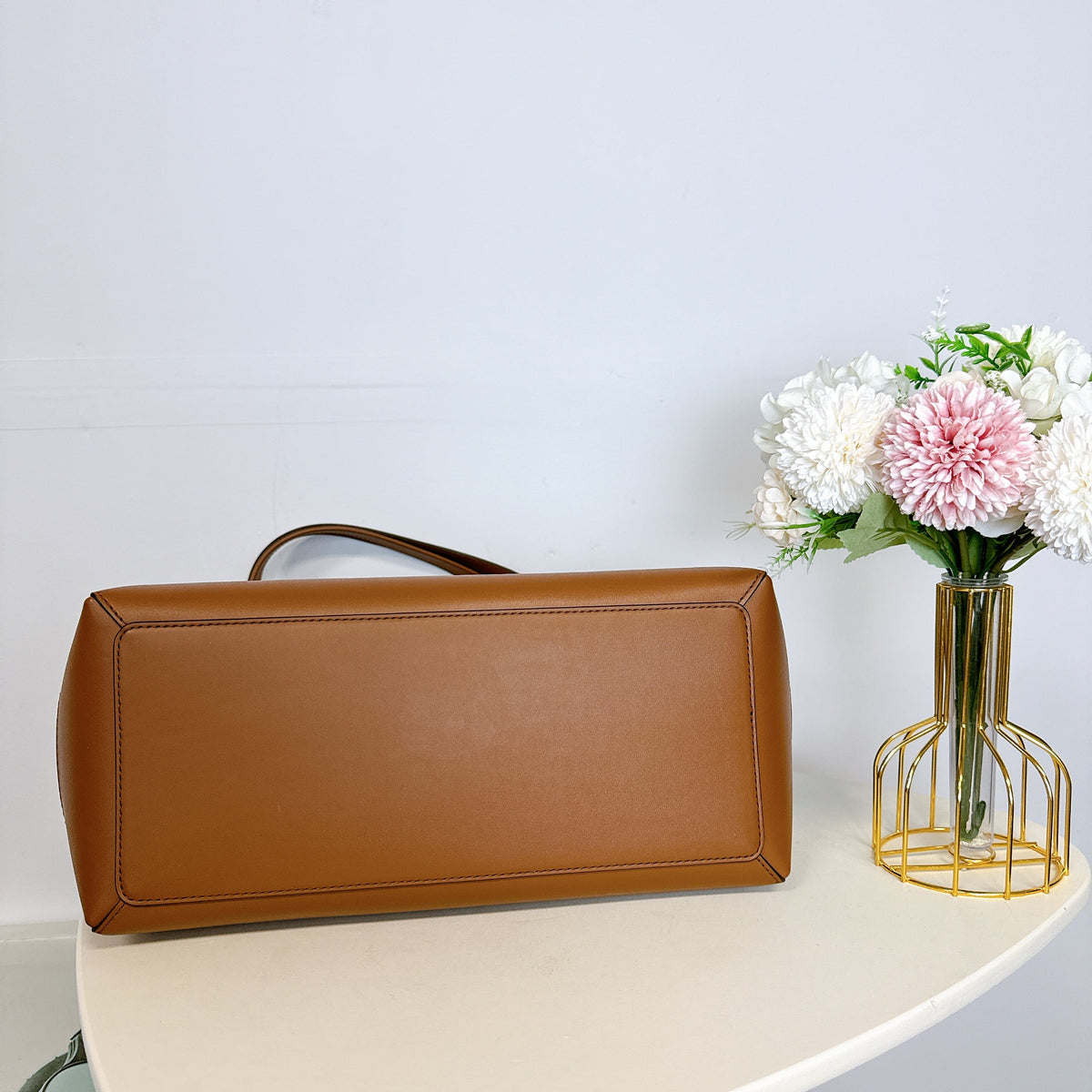 Brown Large Belted Tote L792