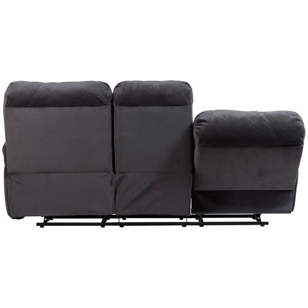 Steel Gray Plush Reclining Sofa P373860