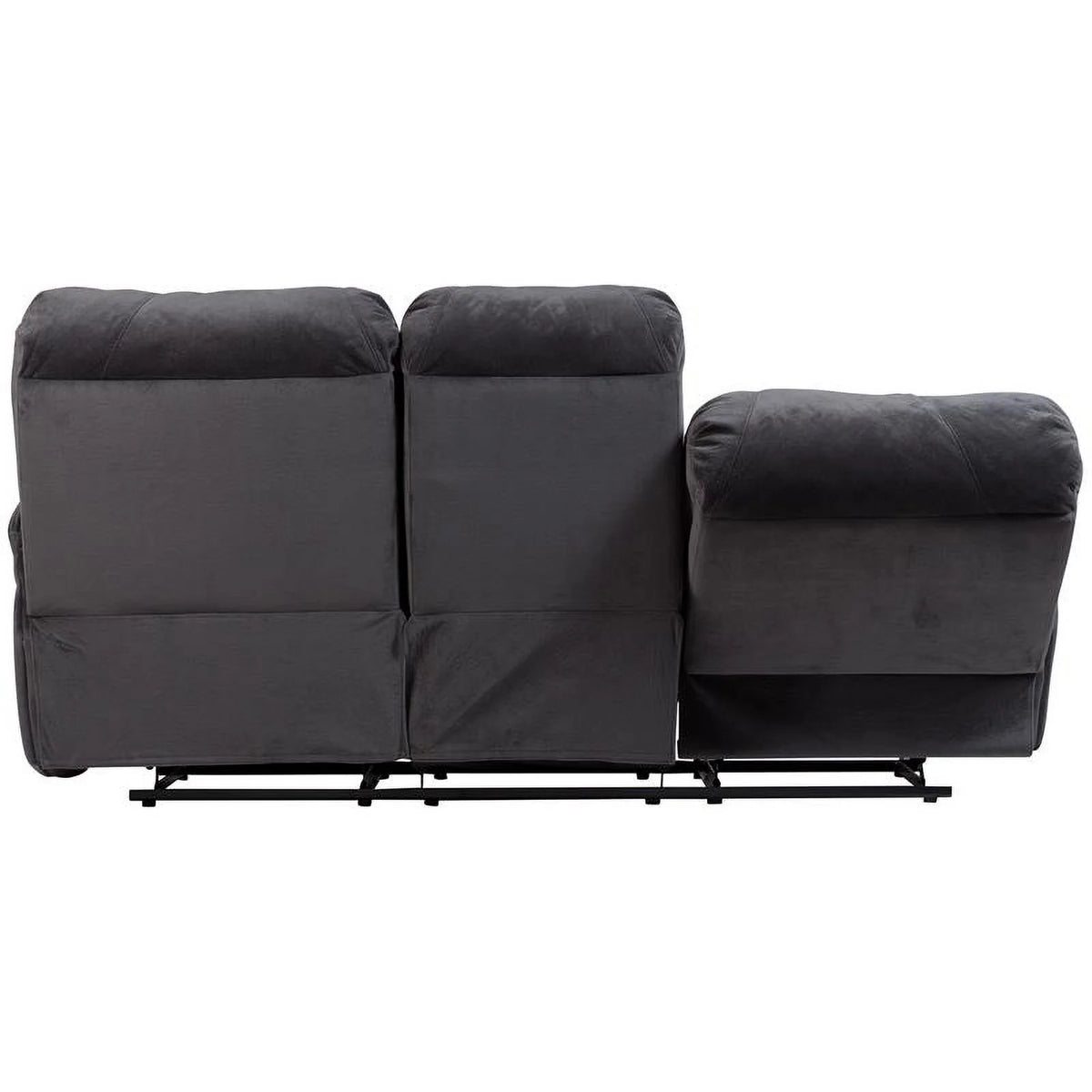 Steel Gray Plush Reclining Sofa P373860