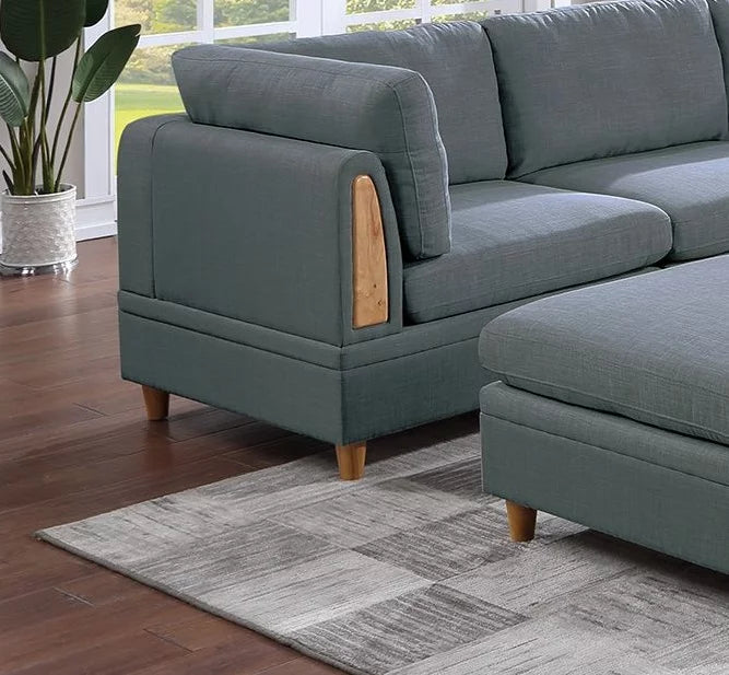 8pc Sectional Set Armless Chair Ottoman Wedge Couch V720406