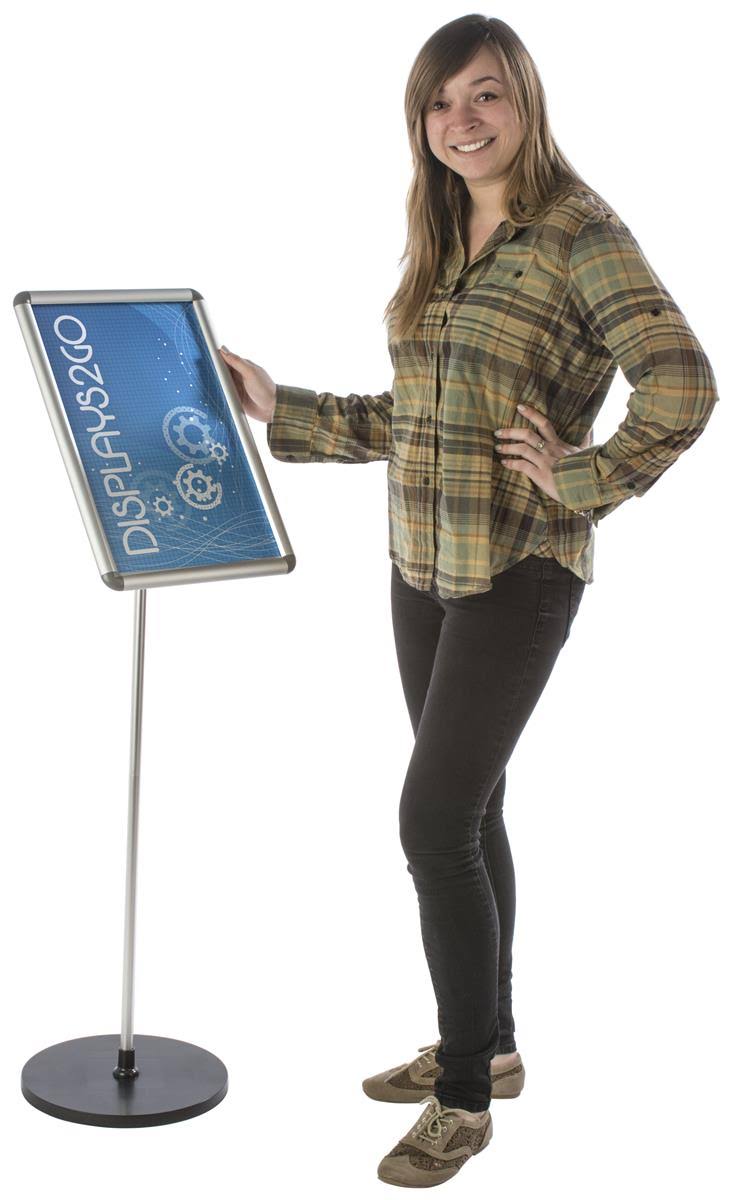 Silver Snap Open Floor Sign Stand Z353534