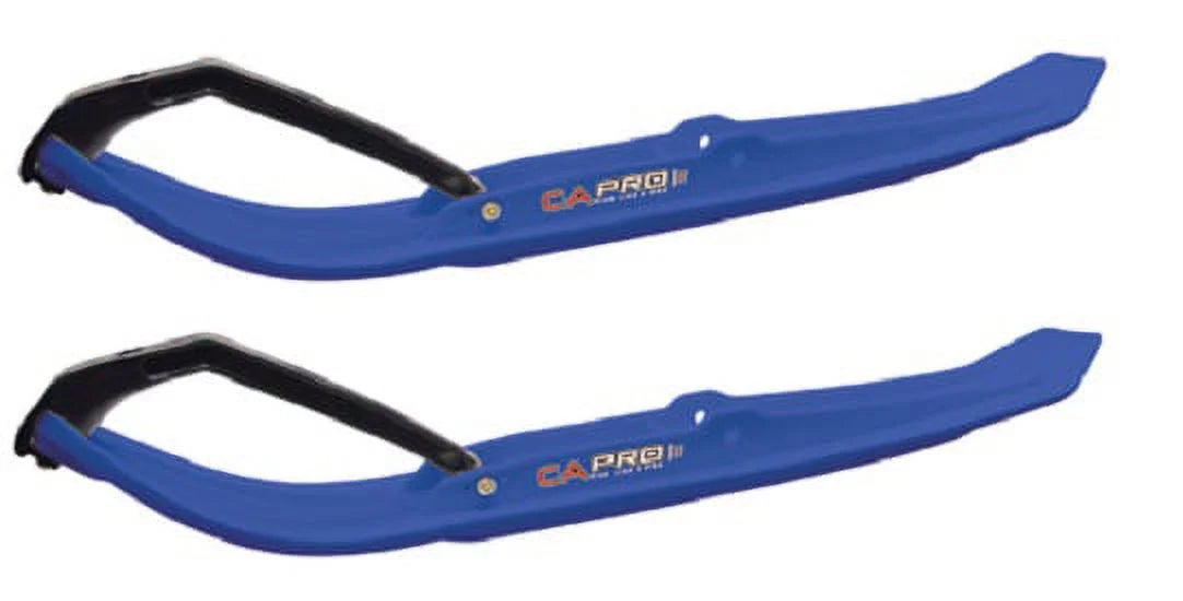Blue MTX Snowmobile Skis with 10" Round Bars Complete Kit C6870