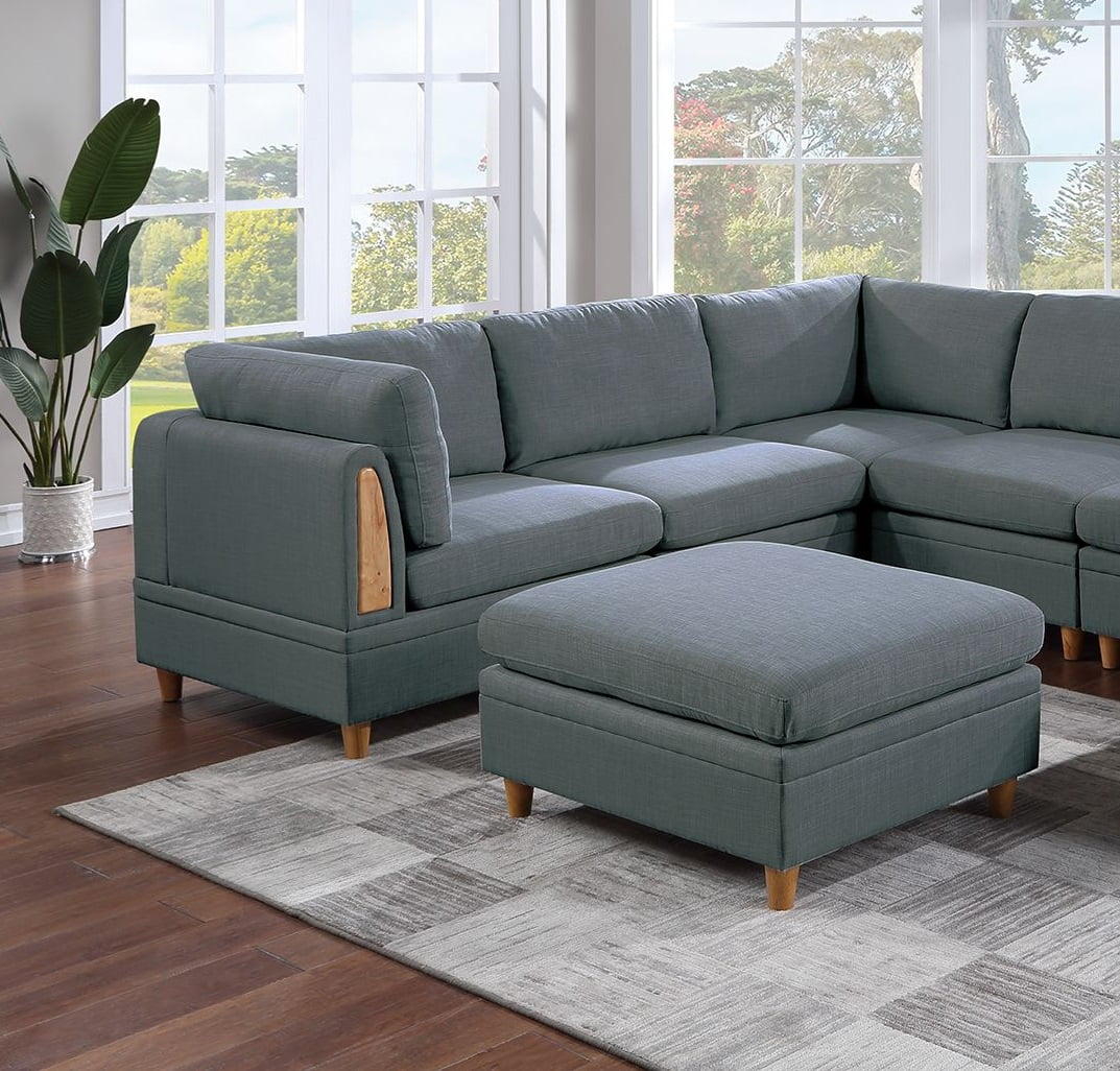 8pc Sectional Set Armless Chair Ottoman Wedge Couch V720406
