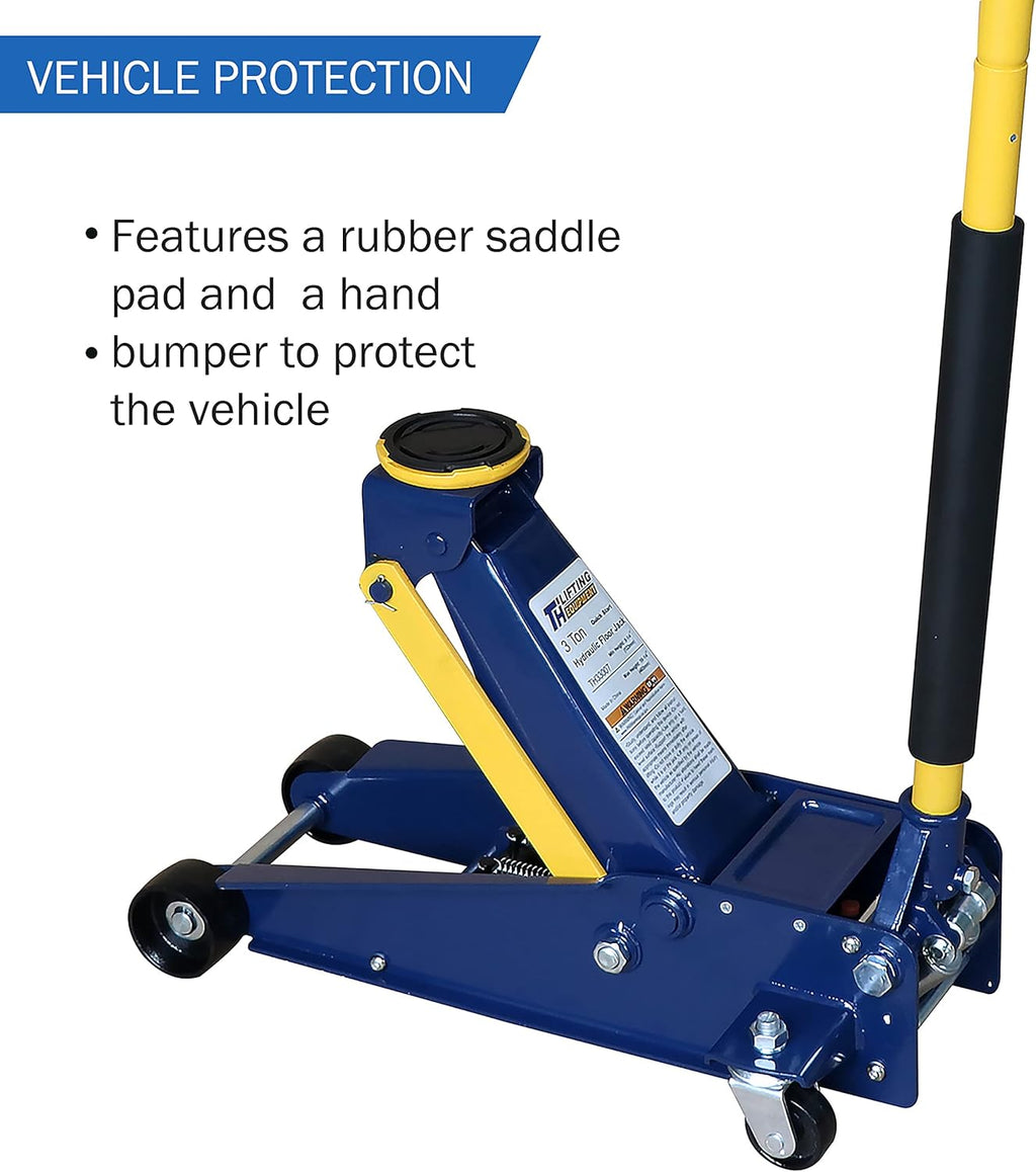 3 Ton Heavy-Duty Steel Hydraulic Floor Jack with Double Pumps T63413