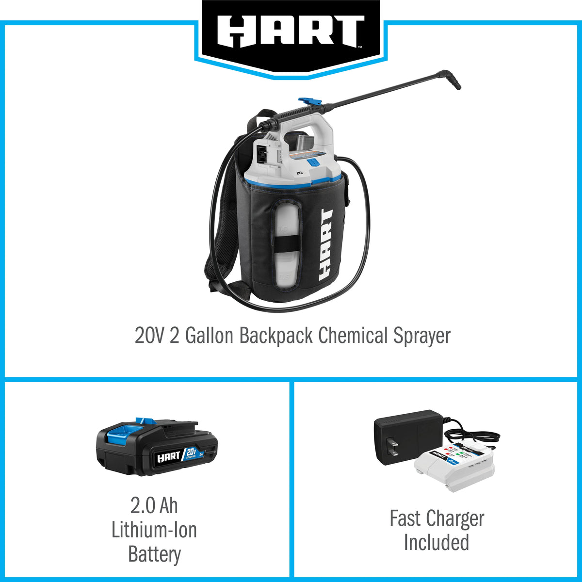 20-Volt 2 Gallon Cordless Backpack Chemical Sprayer Kit Z600105
