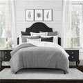 Charcoal Twin Size Coverlet & Pillow Sham Set W312