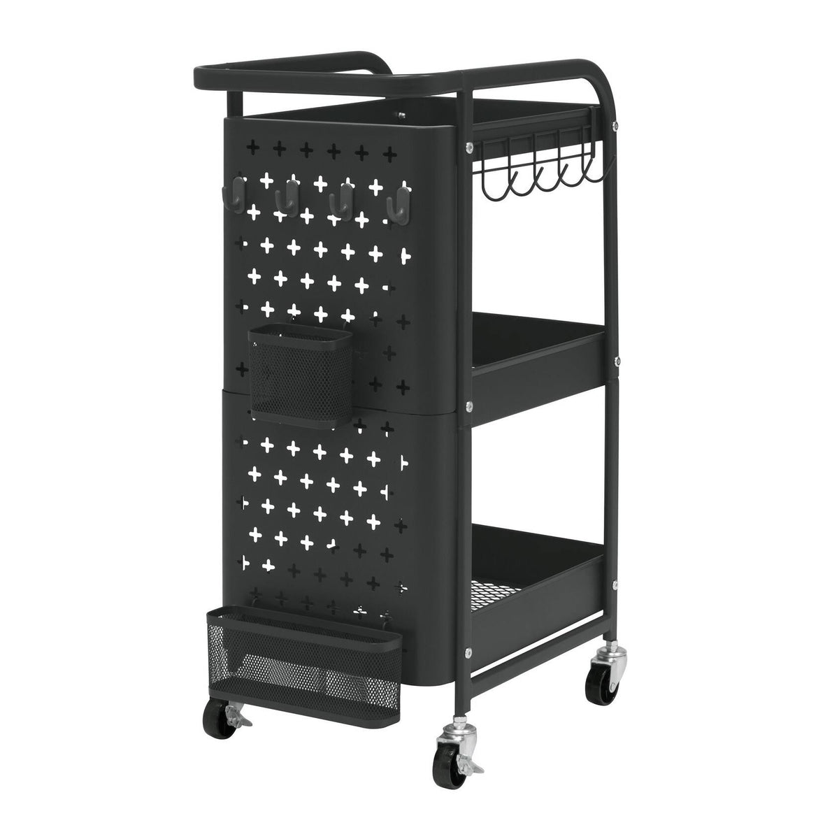 White 3-Tier Metal Utility Cart T63844