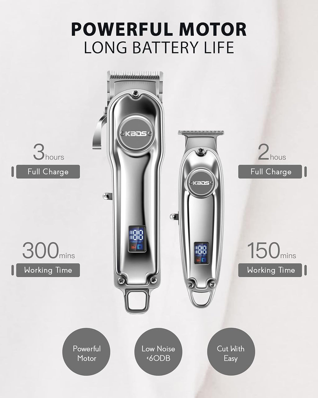 Cordless Hair Clippers and T-Blade Hair Trimmer Barber Kit with Stainless Steel Blades, Pack of 2 U2941
