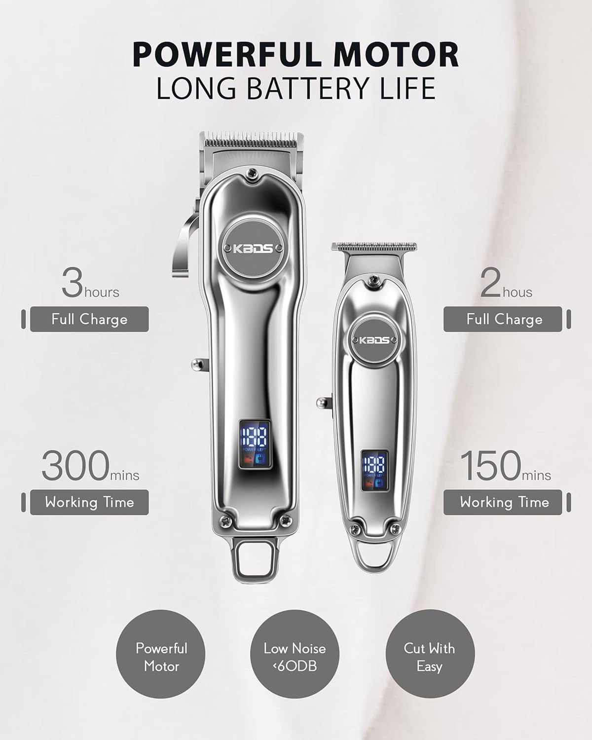 Cordless Hair Clippers and T-Blade Hair Trimmer Barber Kit with Stainless Steel Blades, Pack of 2 U2941