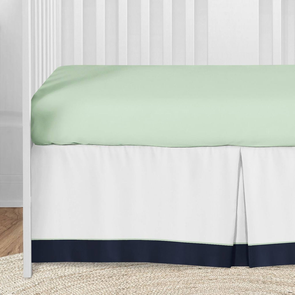Navy Blue Mint and Grey 5 Pieces Crib Bedding Set S6393