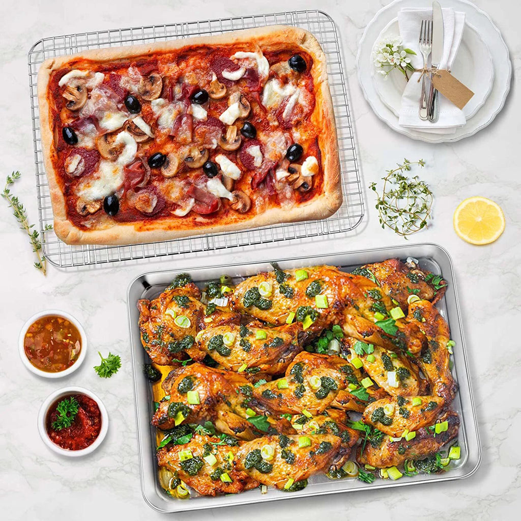 16'' Stainless Steel Baking Sheet with Cooling Rack Set O9420
