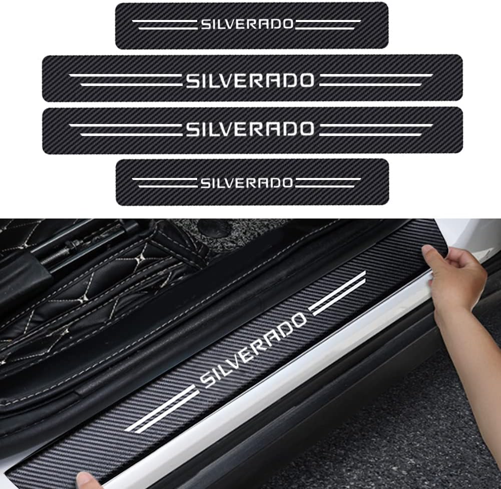 4PCS Carbon Fiber Door Sill Protector Z3689