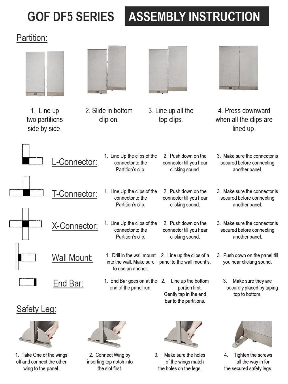 T-Shaped Freestanding Room Divider V5282