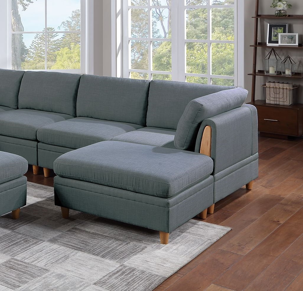 8pc Sectional Set Armless Chair Ottoman Wedge Couch V720406