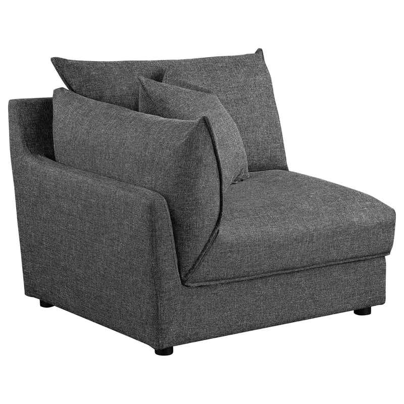 Barely Black Upholstered Fabric 6-Piece Modular Sectional F989