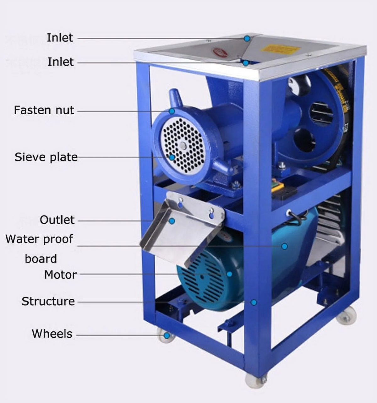 Electric Bone Crusher Ground Meat Crushing Feed Food Seasoning 220V 3KW A67585