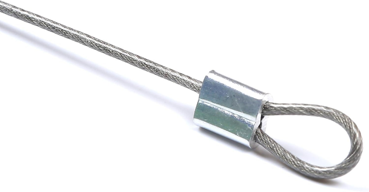 Stainless Steel Lanyard Cable Tether 2 Loops with Quick Release Ring Rubber Coating 12 (30.5cm) Set of 10 W4226